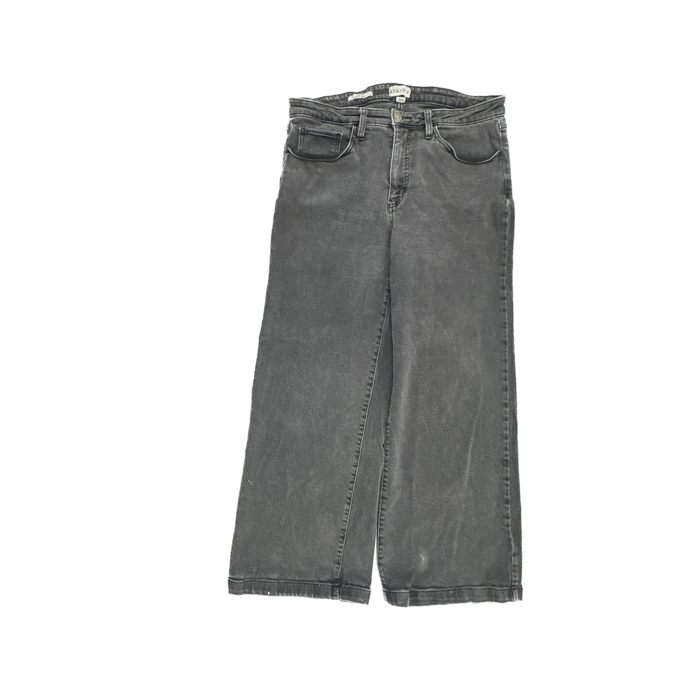 Ava & Viv Womens Size 16 Wide Leg Jeans Washed Black High‎ Rise Stretch Denim